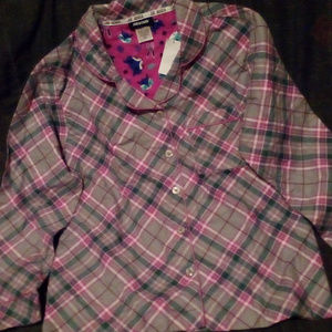 NWT Joe Boxer Plaid Festive Pajama Shirt